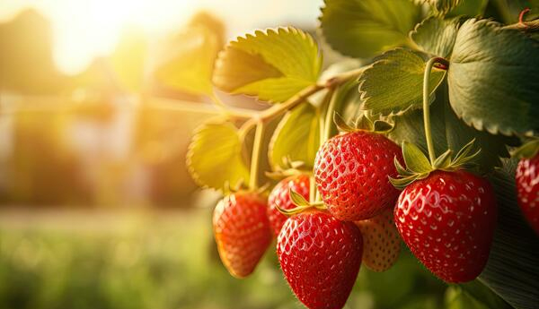 Fresas con hojas